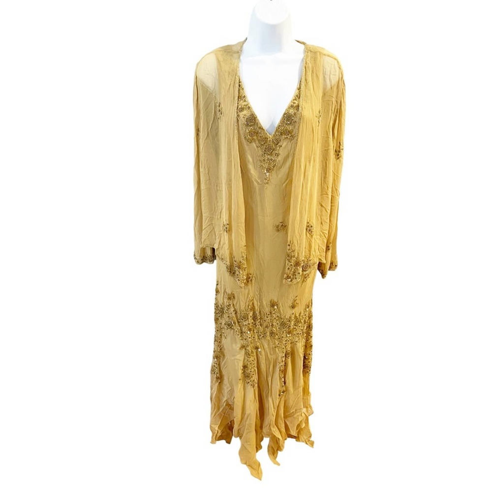 NWT Scala Style 25360 Tea Length Mother of Bride Dress with Jacket Art Deco 14